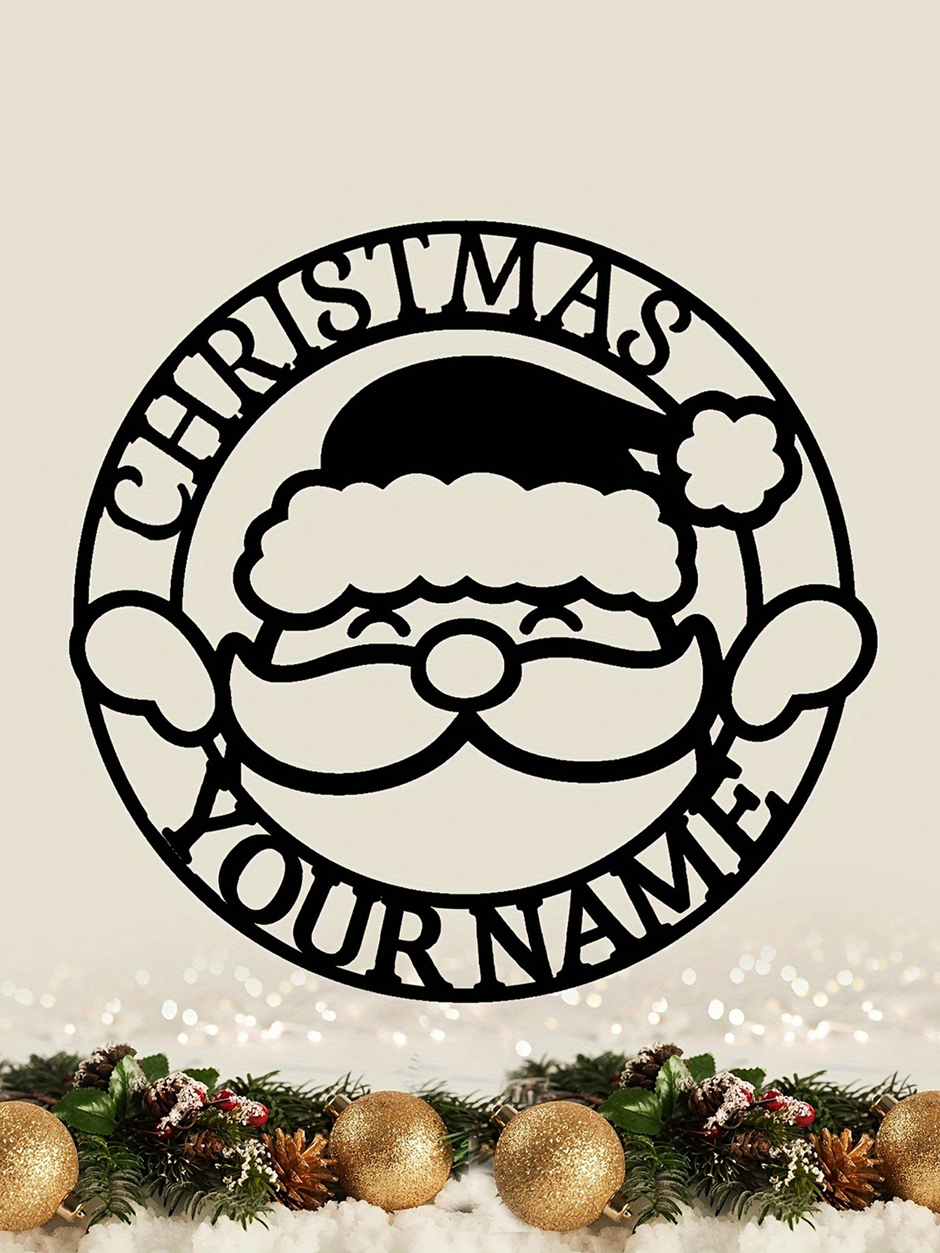 Santa Claus Christmas Wall Decoration Sign